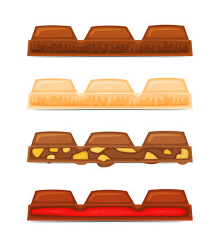 Colorful chocolate candy bars collection transparent background