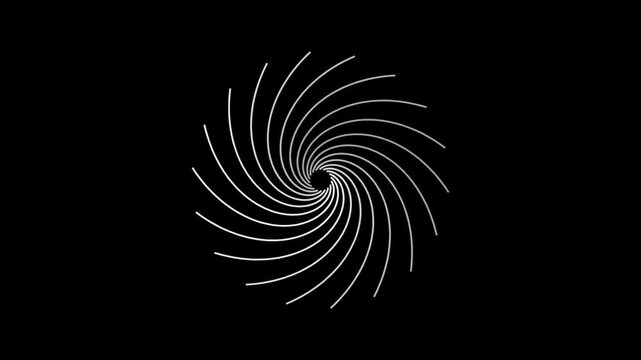 Rotating logarithmic spiral fan in pearl white on transparent background