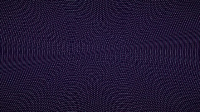 Abstract moire interference patterns teal magenta gold rings on deep indigo background hypnotic flowing optical waves loop
