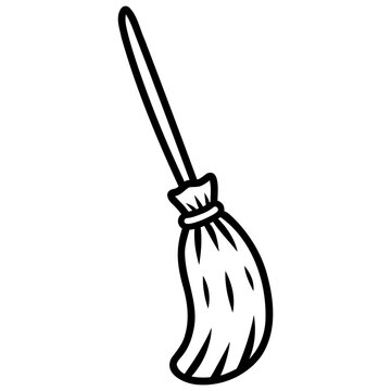 Wooden Broom Vector Icon