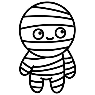 mummy cute character for halloween icon