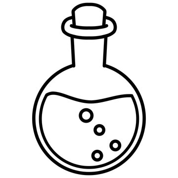 bottle of potion. halloween element symbol