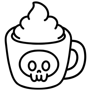 Mug with Spooky Skull Icon