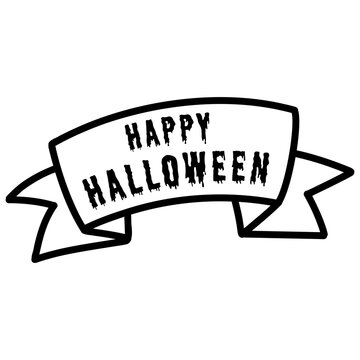 happy halloween celebration banner icon
