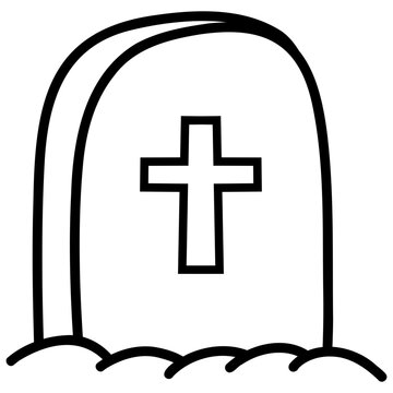 tombstone with a cross icon vector