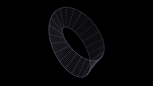 Twisting Mobius contour band in lilac purple on transparent background