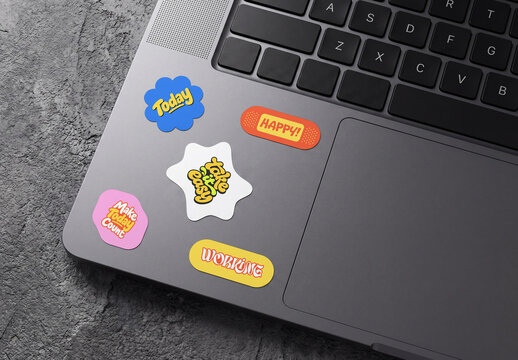 Laptop Sticker Mockup