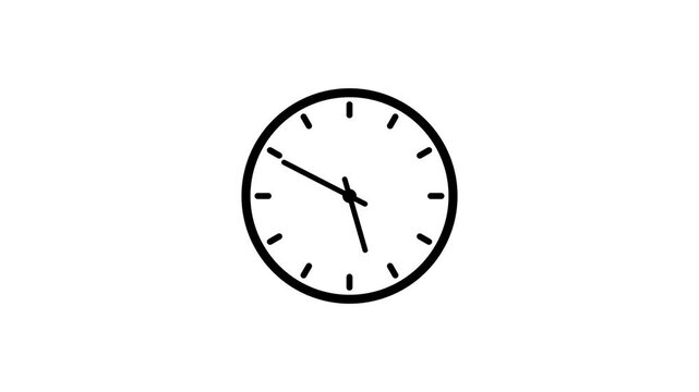 Clock spinning, watch animation on transparent background with alpha channel. Clock icon flat style 24 hours