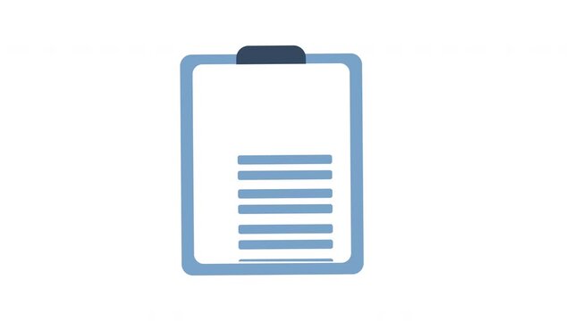 A document checkmark on checklist audit and review icon in cartoon animation with correct and wrong sign. Task management with feedback symbol.
