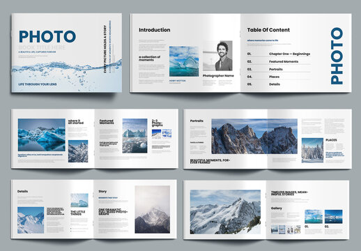 Modern Photo Book Template with Clean Editorial Layout