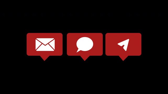 animated envelope message send share icons labels badges internet signs 4k video footage