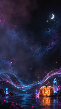 Halloween Crystal Pumpkin Mobile Background