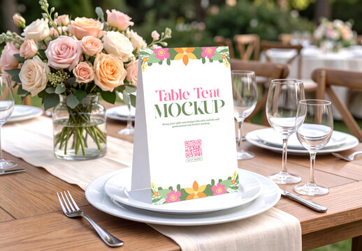 Table Tent Menu Card Mockup