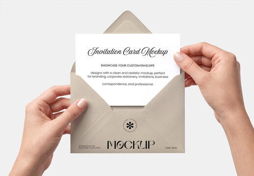 Invitation Card Envelope Mockup