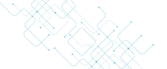 Fototapeta premium Abstract futuristic technology with crossed lines and dots geometric vector background