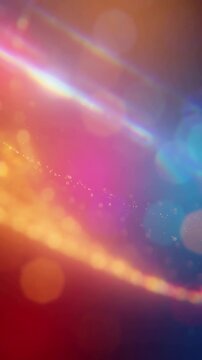 Abstract soft focus spotlight background with gentle golden light leaks and anamorphic lens flares flowing across a serene blurred surface