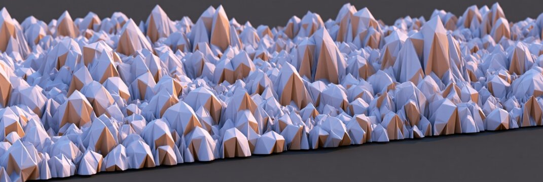Low poly geometric landscape with sharp peaks