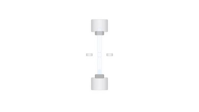 Automated Quartz Glass Ampoule Sealing Collet in Satin Nickel and Incandescent Amber Motion Graphic