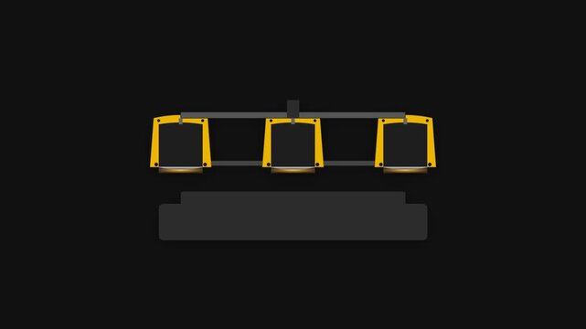 Industrial Triple-Head Helium Diaphragm Compressor Technical Vector Animation