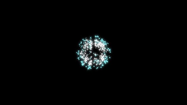 Magic glitter stars particle animation, sparkling star trail, white twinkle lights, glowing fairy dust burst, shining doodle stars, seamless loop on black background