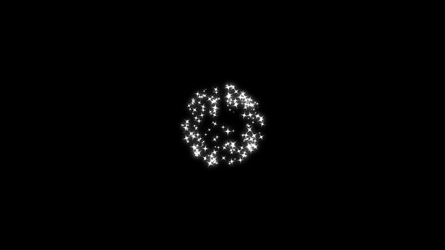 Glowing glitter star trail animation, twinkling white stars, magic sparkle blast, fairy dust flow, shining doodle star effect, blinking light particles on black screen 4k