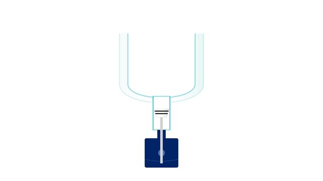 Automated Borosilicate Glass Reaction Vessel Bottom Run-off Valve with PTFE Plug and Royal Blue Actuator