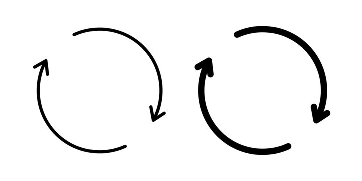 Repeat icon representing replay, recurring actions, looping content, repeated processes and refresh functions in digital interfaces.