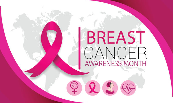Breast Cancer Awareness Month Pink Ribbon Illustration