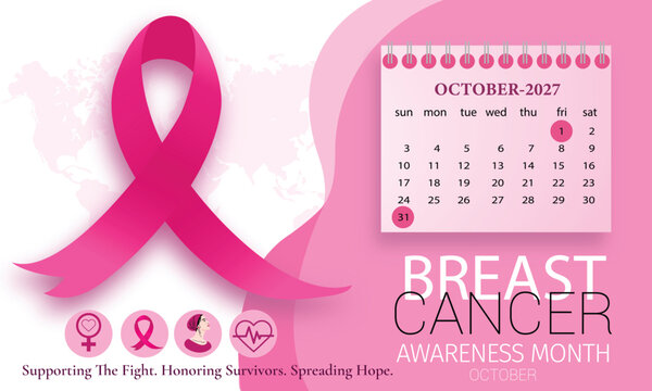 Breast Cancer Awareness Month October 2027 Calendar Template