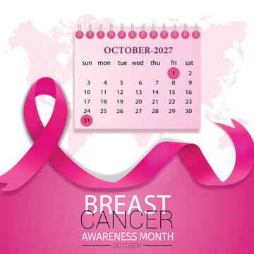 Breast Cancer Awareness Month October 2027 Calendar Template