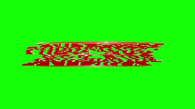 Flowing red lava magma fluid animation stream isolated on a keyable chroma key green screen background