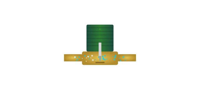 Automated Electronic Expansion Valve VRF Refrigerant Control Vector Animation