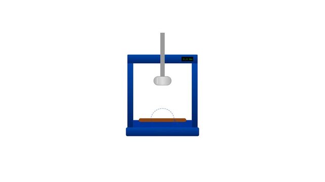 Industrial Leather Grain Break Testing Mandrel Platen and Polished Steel Cylinder Animation