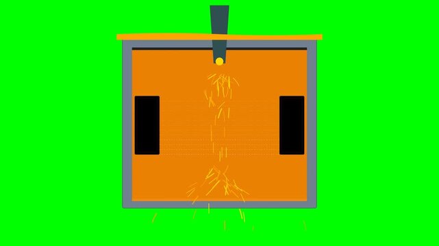Industrial Continuous Slab Caster Electromagnetic Brake EMBr Metallurgy Process Animation