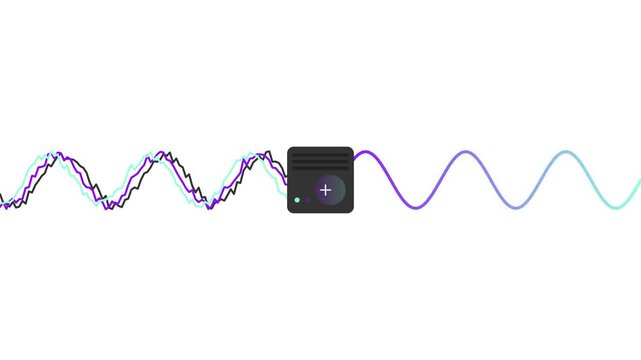 Solar Micro-Inverter Phase Synchronization Vector Motion Graphic