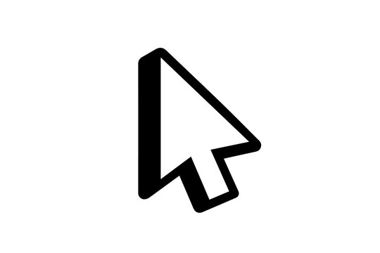 Computer mouse cursor arrow icon isolated on transparent background for digital interface design and web navigation