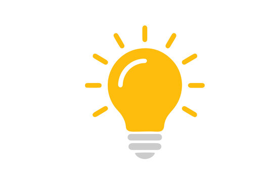 Light bulb icon isolated on transparent background, creative idea symbol for business and technology design projects