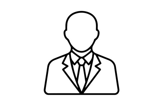 Businessman icon isolated on transparent background, professional avatar symbol for corporate identity and web design