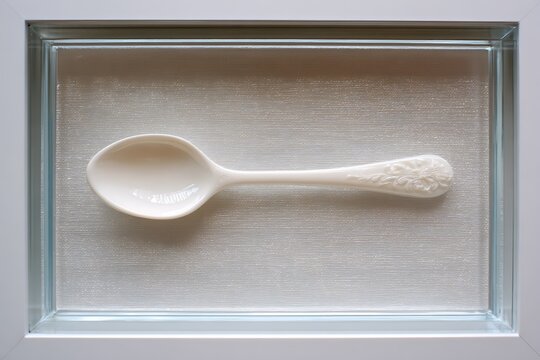 white spoon centered in frame