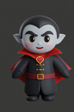 Cute Kawaii Dracula Vampire Character Mascot Illustration