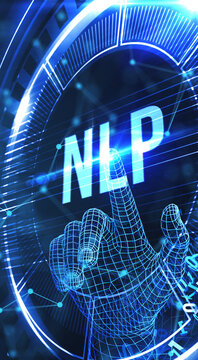 NLP Natural language processing AI Artificial intelligence. 3d illustration