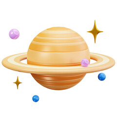 Saturn Planet With Rings 3D Illustrations © fyndertype
