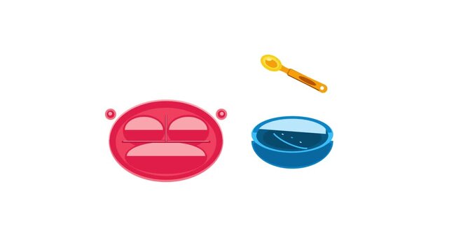 A Yellow Spoon Hovering Over Plates
