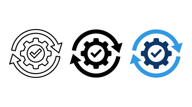 Gear and check mark icon representing optimized performance or settings