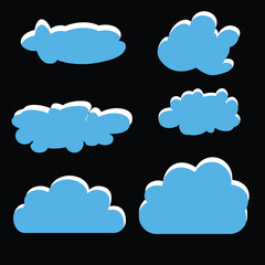 Fototapeta premium set of blue clouds on a dark background