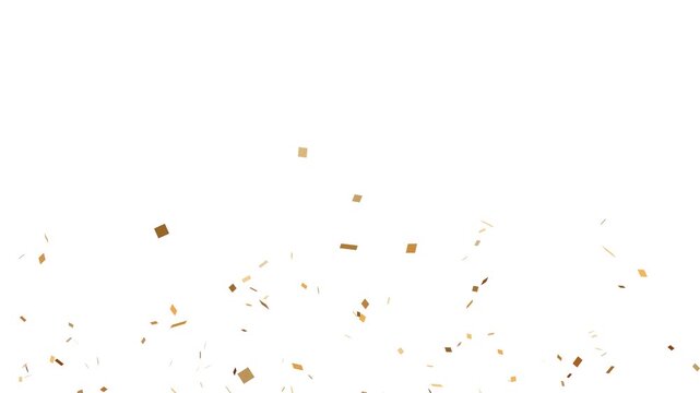 Colorful 3D  Confetti Burst & Party Popper Explosion Animation. 4K ProRes 4444 Isolated Falling Streamers Effect with Alpha Channel & white Screen, Perfect for Festive CGI Scene...