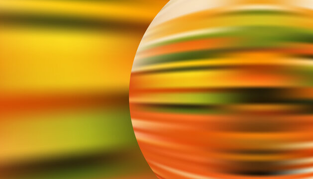 Abstract Orange Sphere with Colorful Motion Blur Background
