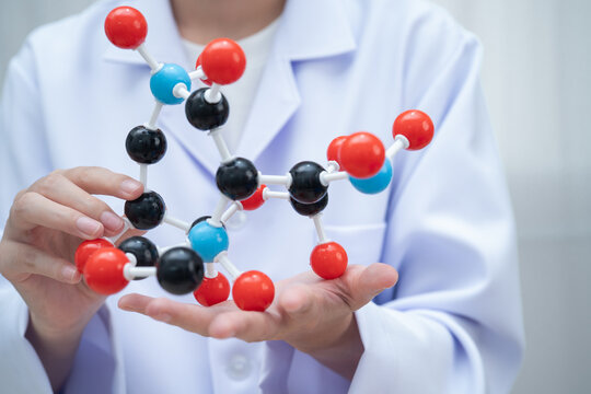 Molecules chemical on a periodic table background.
