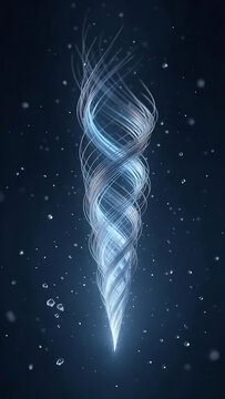 Abstract silver frost-blue technology helix phone background