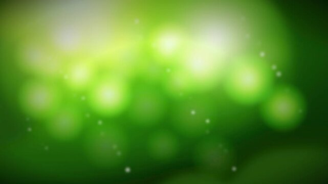 Abstract glowing green bokeh lights creating a vibrant modern background visual